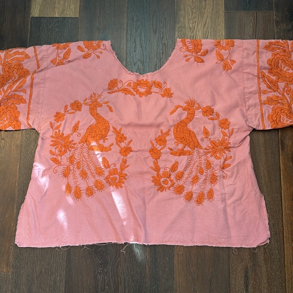 Magnolia pearl top. Dusty pink with orange stitching - Picture 2 of 4